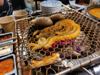마늘 산낙지 숯불구이