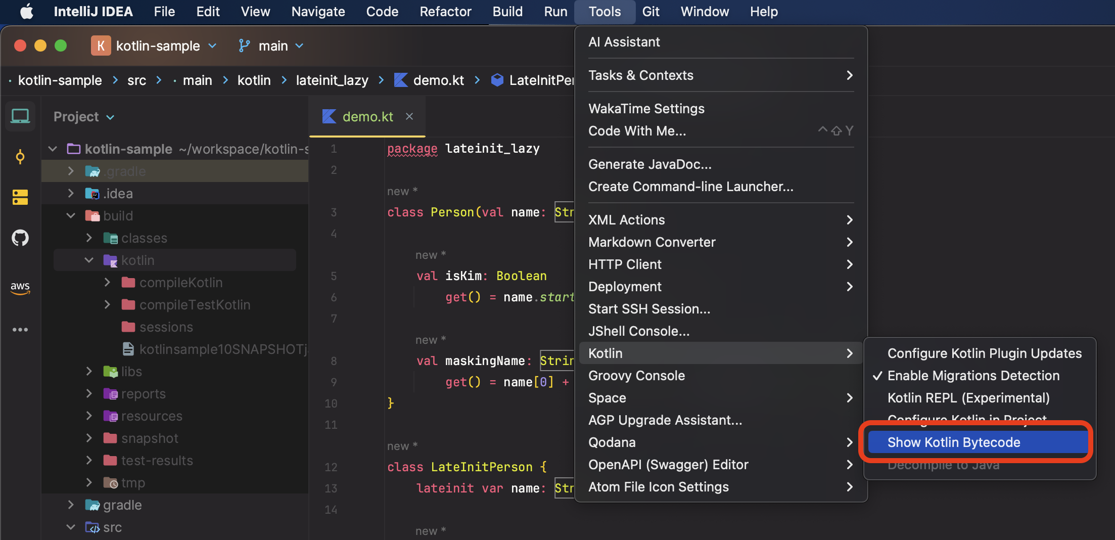  Intellij에서 Kotlin을 Java로 변환 확인 하는 방법