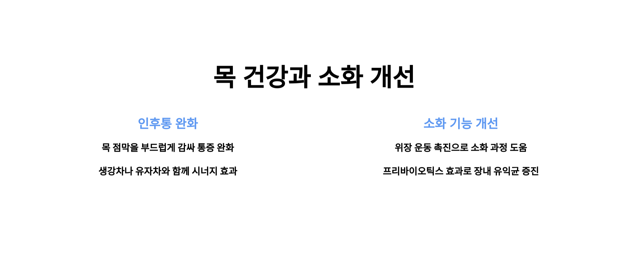 2. 목 건강 지키미: 인후통 완화