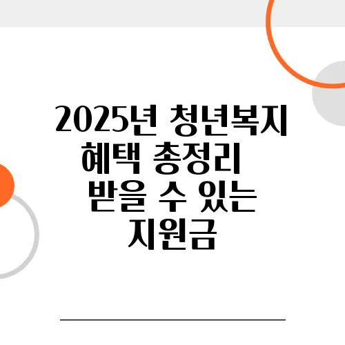 2025년 청년복지 혜택 총정리 – 받을 수 있는 지원금