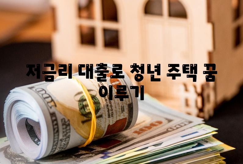 저금리 대출로 청년 주택 꿈 이루기