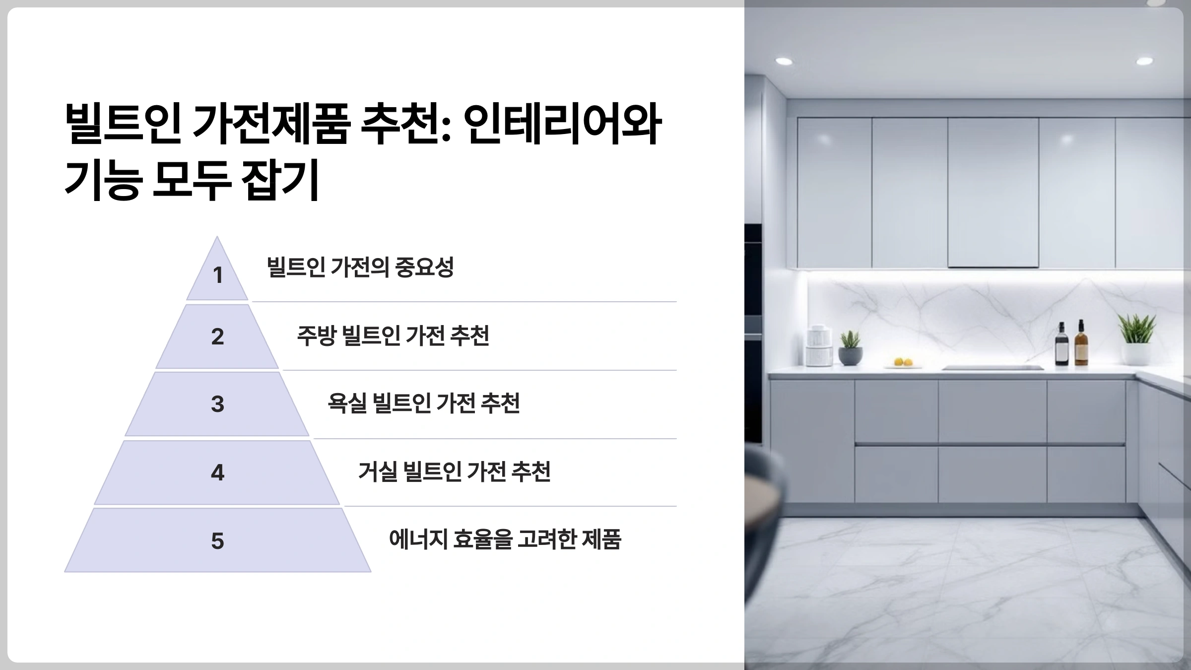 빌트인 가전제품 추천: 인테리어와 기능 모두 잡기