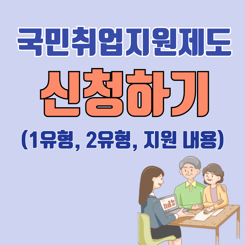 국민취업지원제도 신청하기(1유형, 2유형, 지원내용)