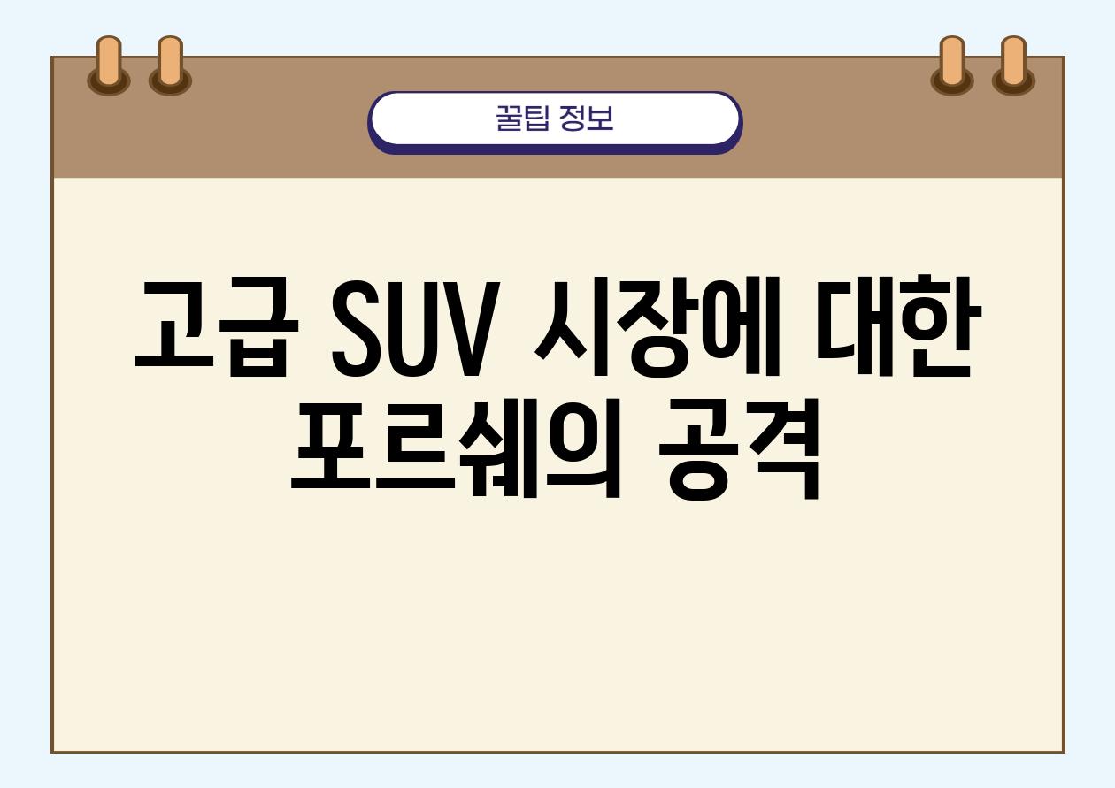 고급 SUV 시장에 대한 포르쉐의 공격