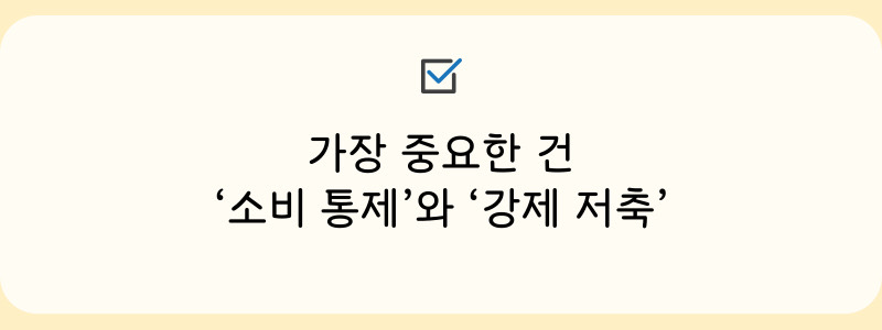 결론, 가장 중요한 건 소비통제와 강제 저축하는 방법
