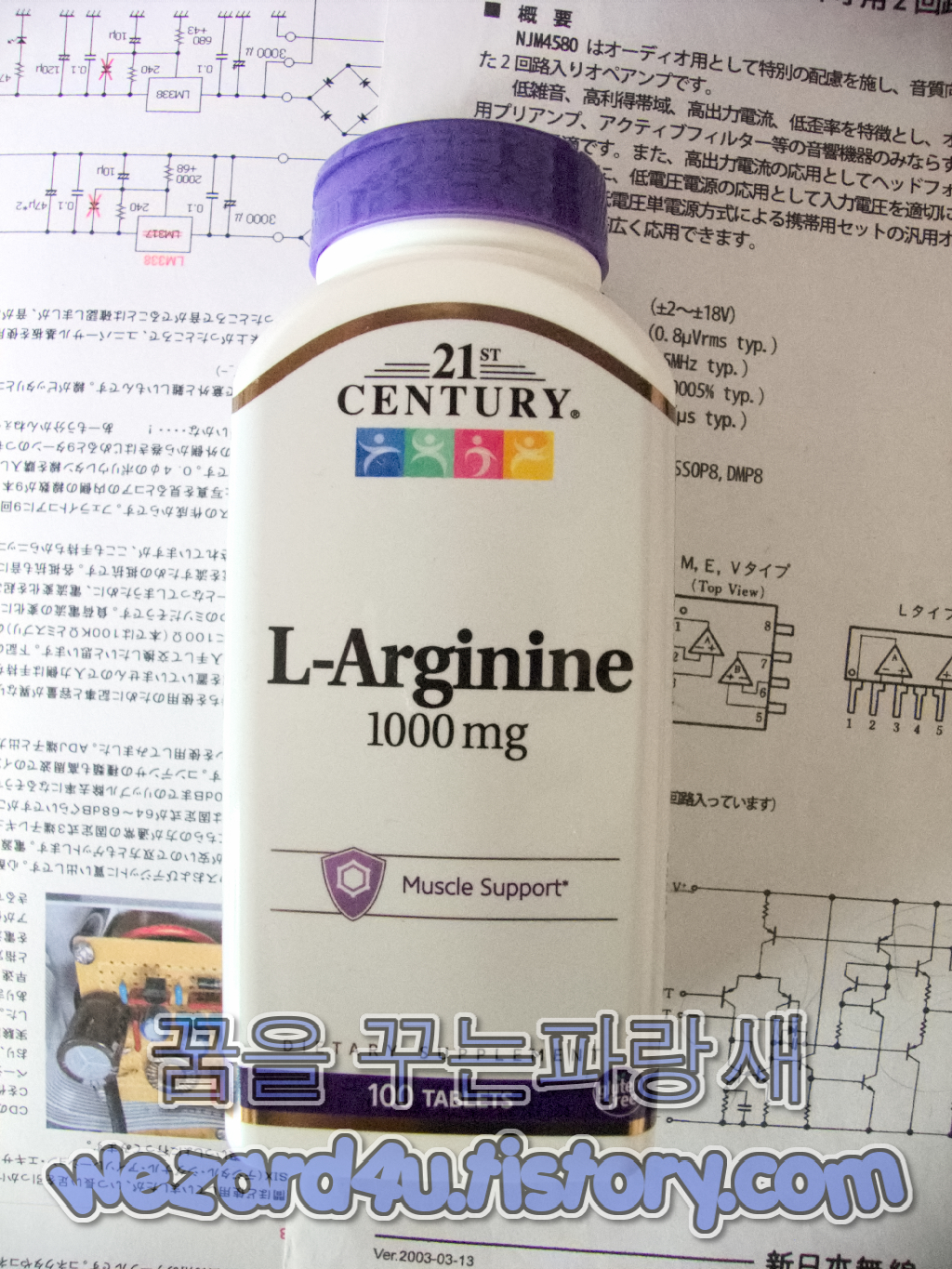  피로회복 근육 생성 체지방 감소 에 도움을 주는 아르기닌-21st Century L-아르기닌 1,000mg