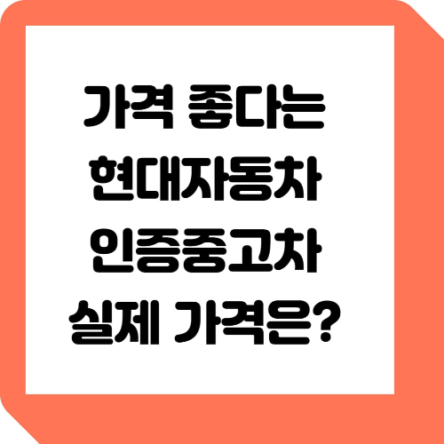  가격 좋은 현대 자동차 인증중고차, 실제로 확인해보기