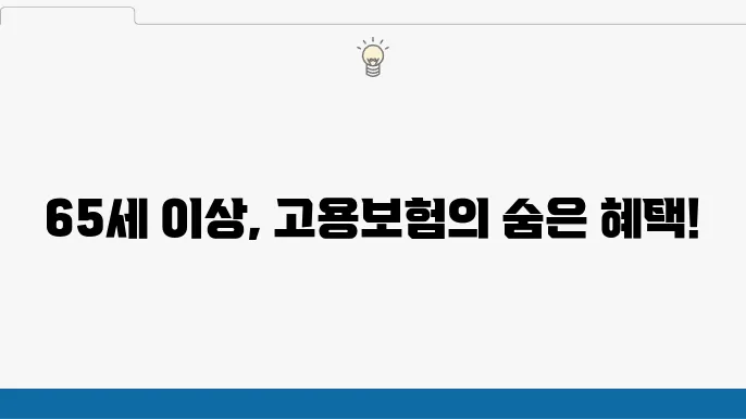 65세 이상 고용보험 가입 조건과 실업급여 혜택