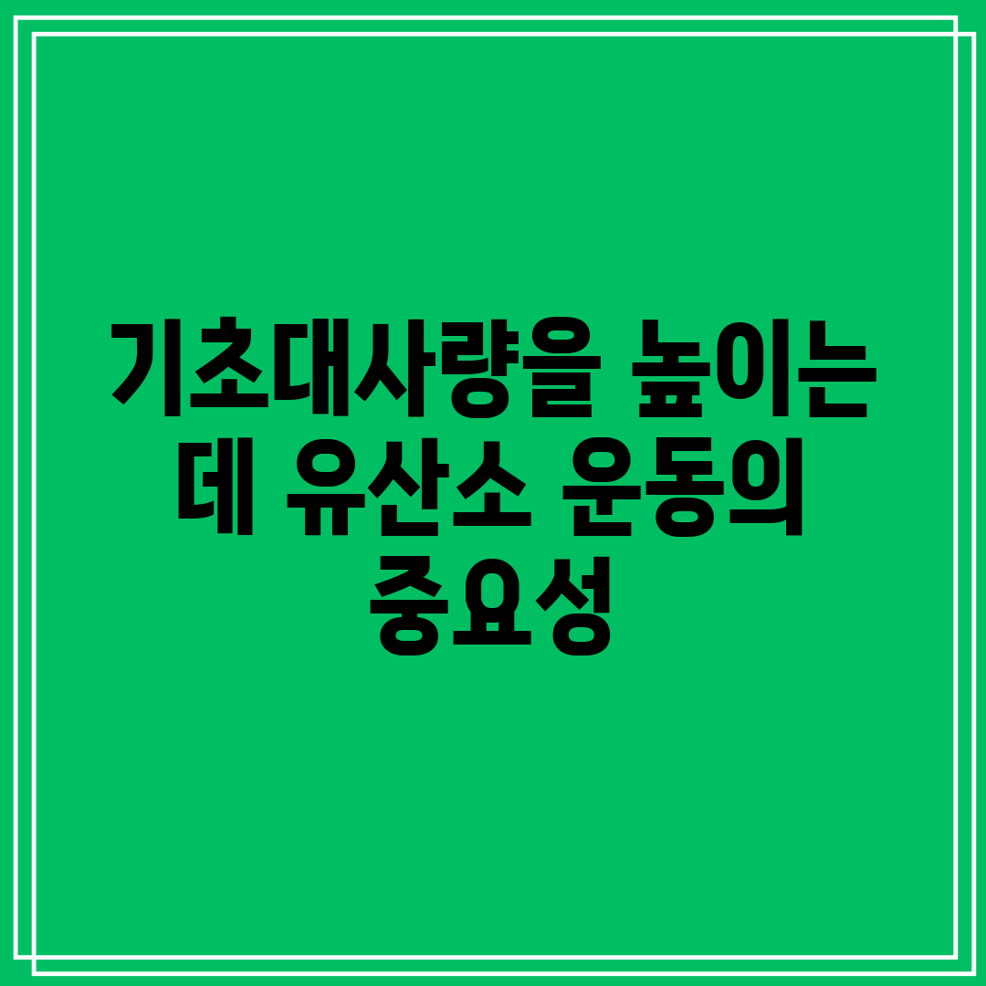 기초대사량을 높이는 데 유산소 운동의 중요성