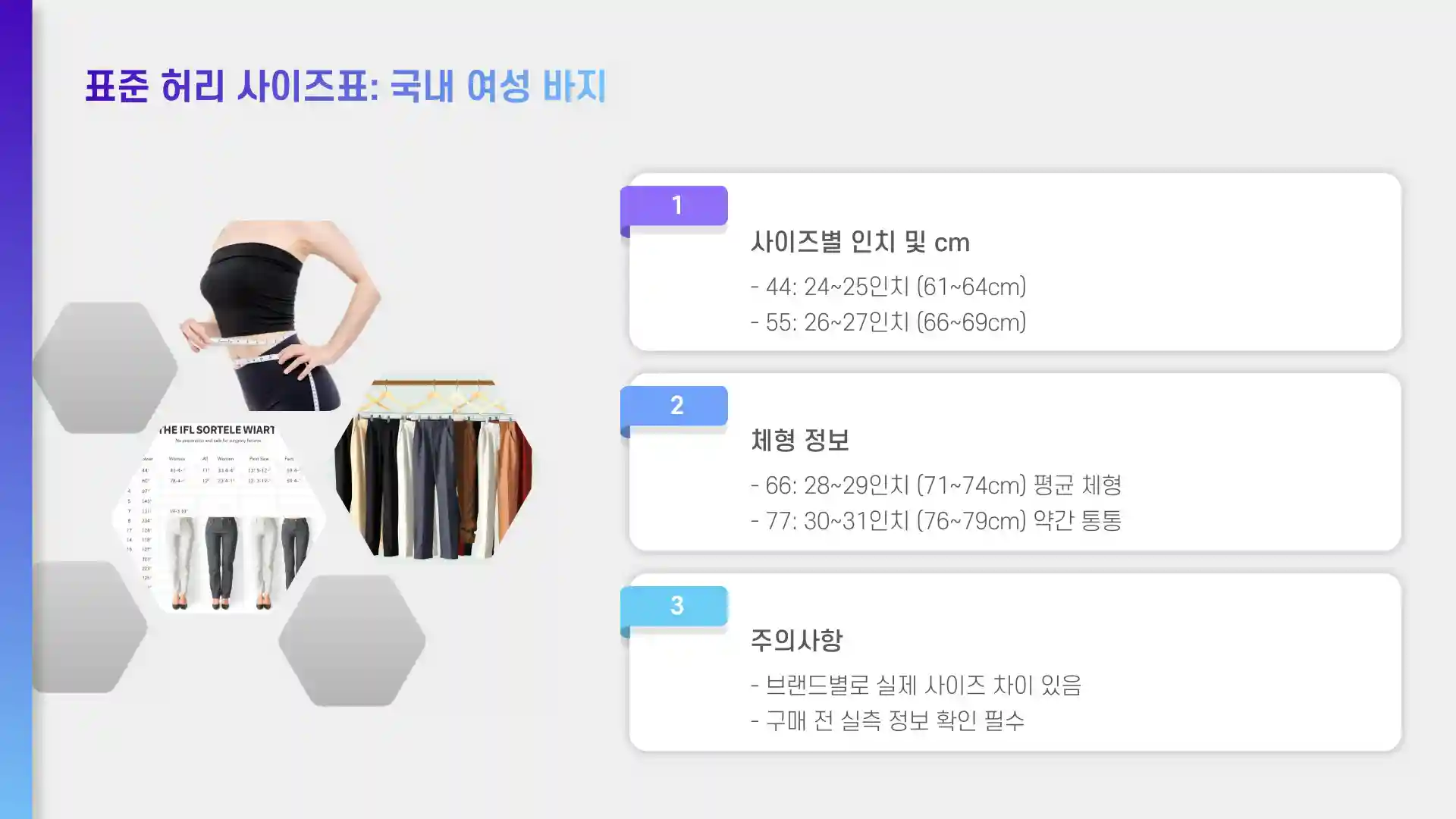 허리 인치 계산법