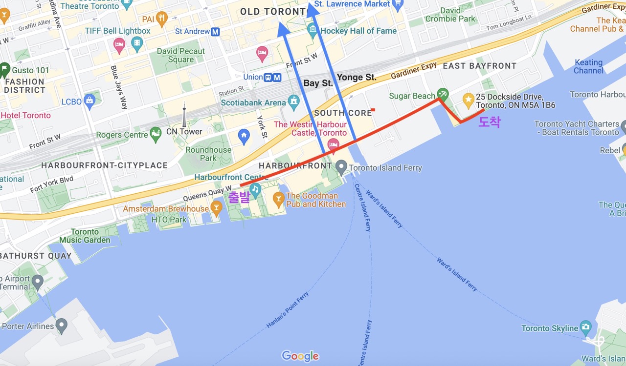 하버프론트 산책로 코스. 출처: Google Map