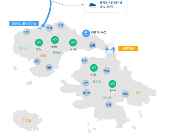 경남 고성 섬 - 배편 시간표