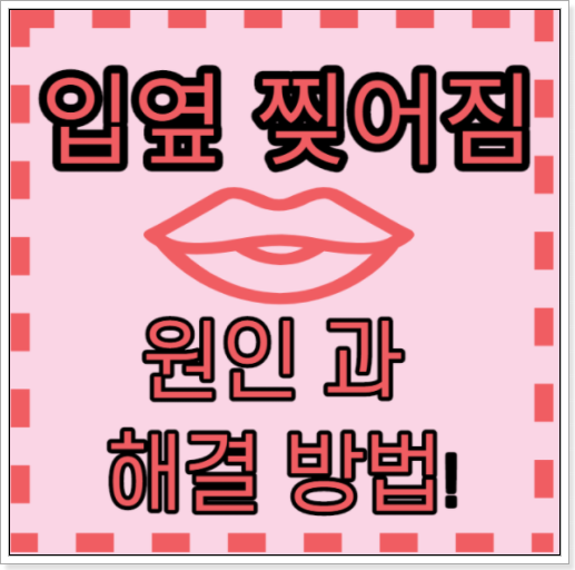  입옆 찢어짐 원인과 증상 및 해결 방법
