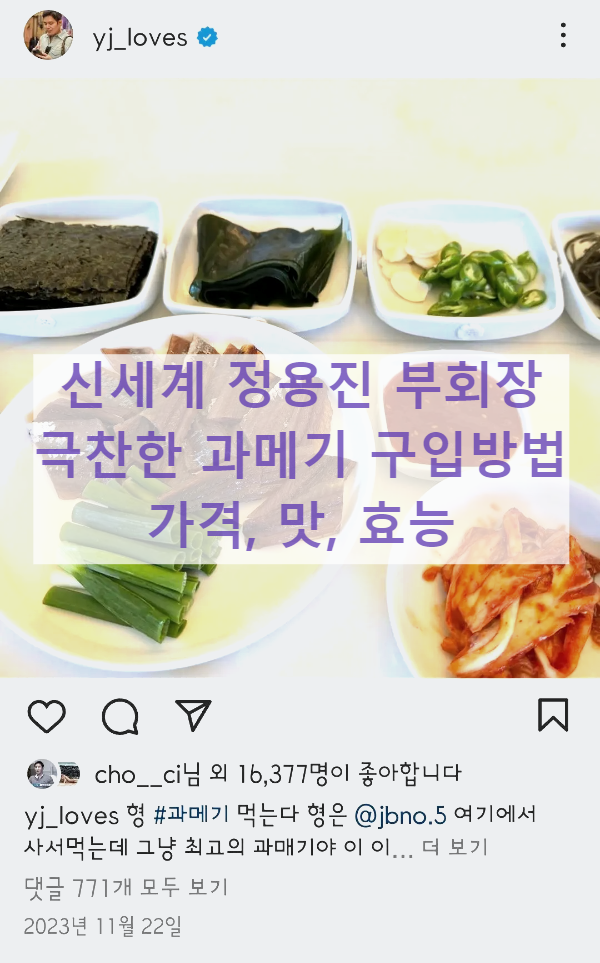  신세계 정용진 부회장 극찬한 울진 구룡포 과메기 구매 방법과 가격 맛 후기, 과매기의 효능과 부작용