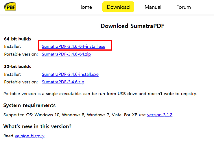 SumatraPDF-공식-홈페이지