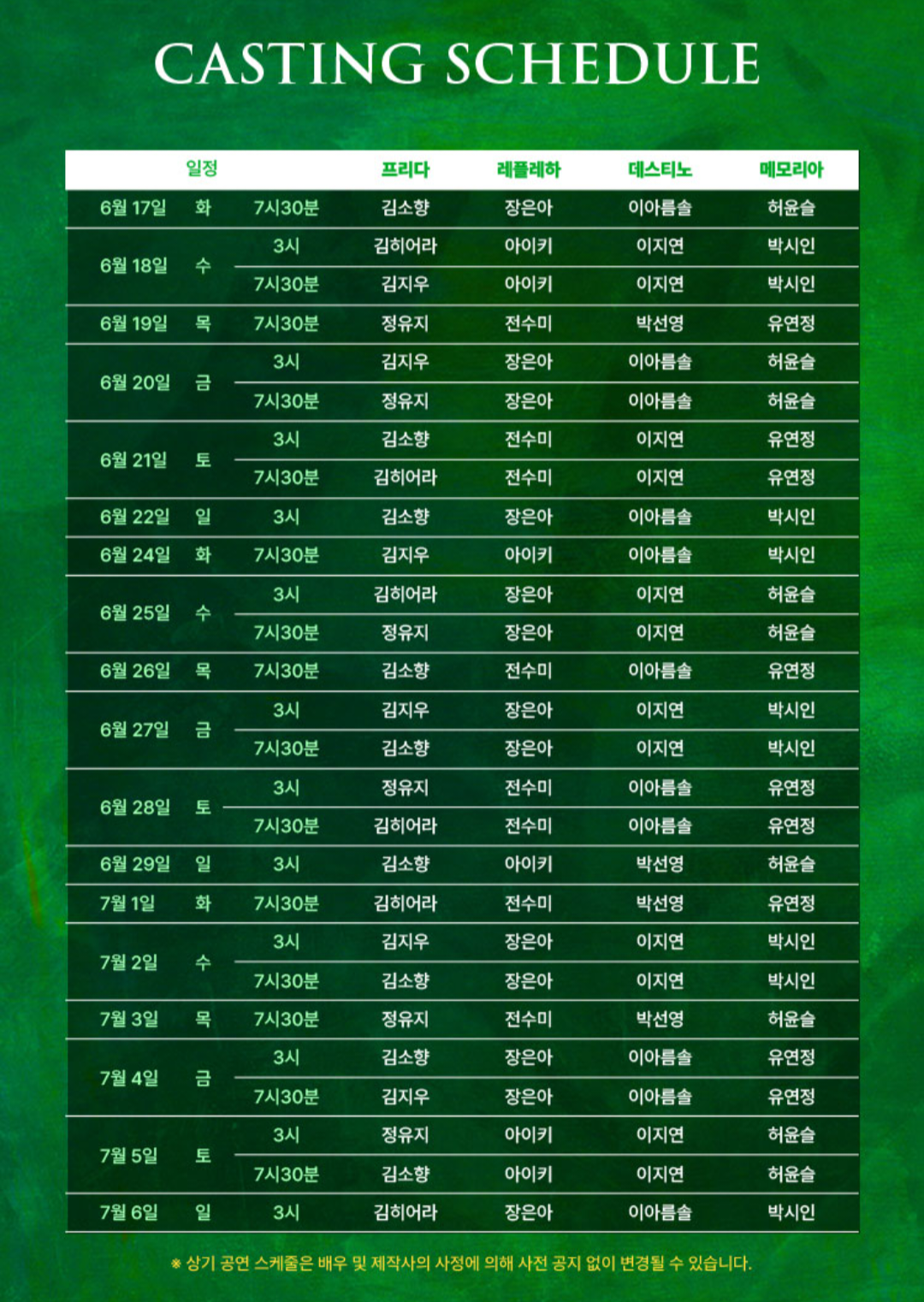 뮤지컬 프리다 더 라스트 쇼