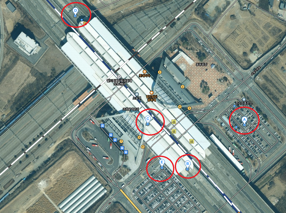 오송역-주차장-구역별-안내