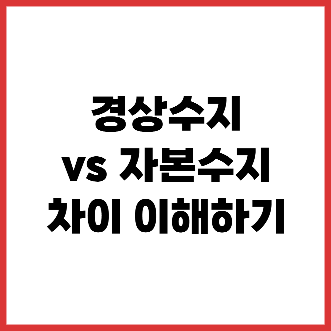 경상수지 vs 자본수지 차이 이해하기