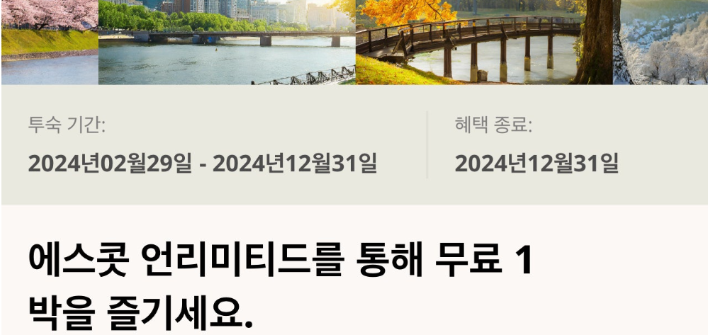 에스콧 호텔 프로모션 안내