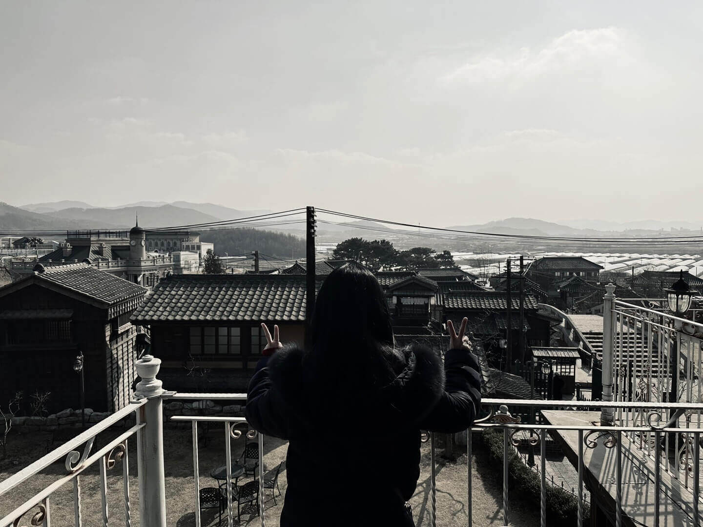 &lt;션샤인스튜디오&gt;촬영지 글로리호텔 2층에서 바라보는 찍은 사진이미지(주인공:글쓴이)