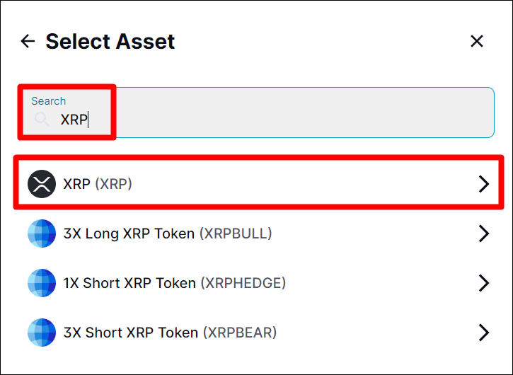 가상화폐중 XRP를 검색한 결과를 보여주고 있다.