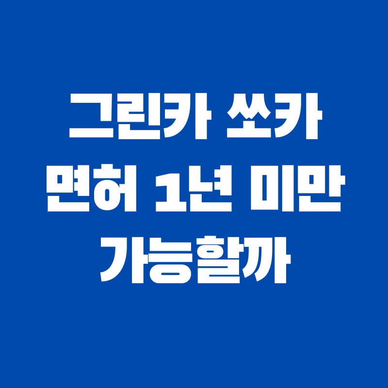 쏘카 면허 1년 미만