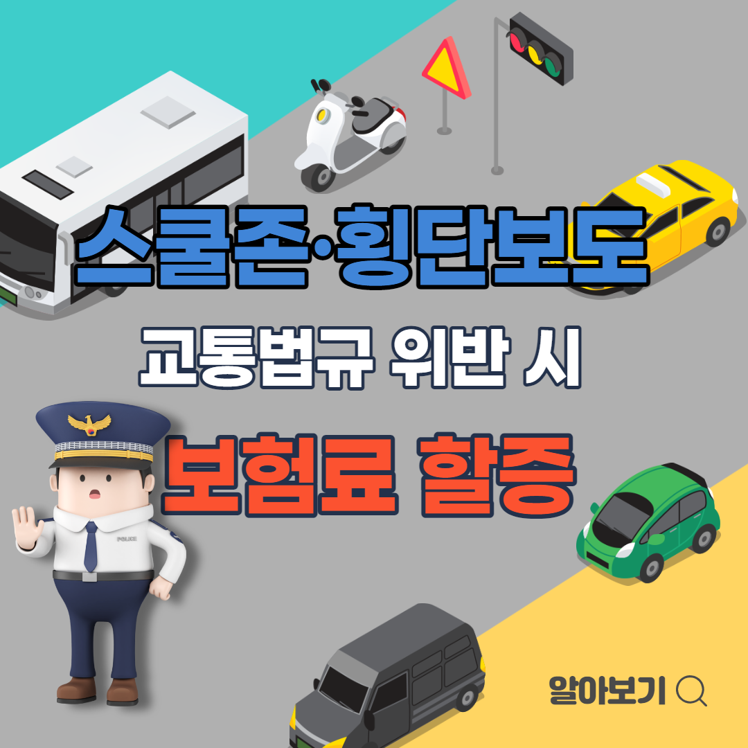  스쿨존·횡단보도 등에서 교통법규 위반 시 보험료 할증