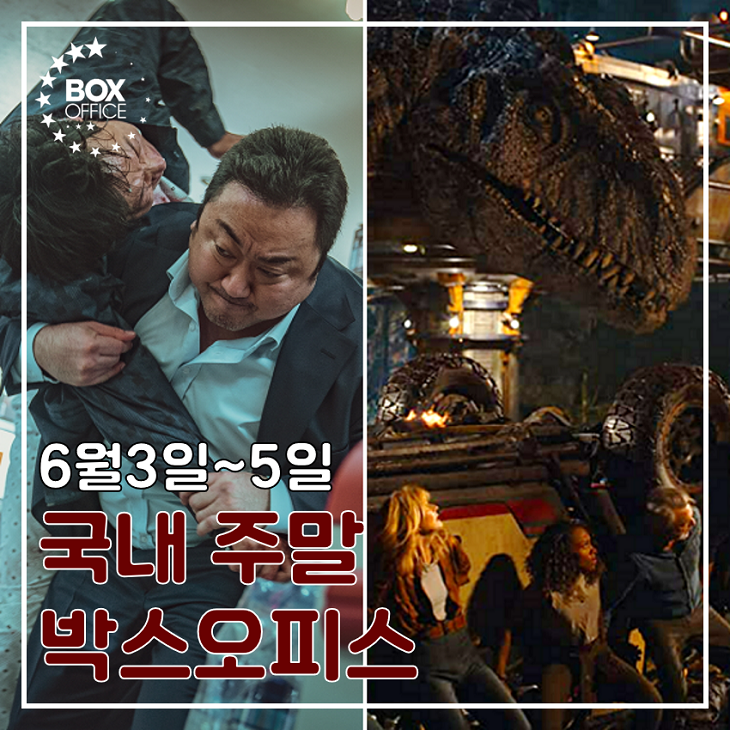 2022년 22주차 한국 박스오피스 범죄도시 2 쥬라기 월드 3 제압 최신 인기 영화 순위 15