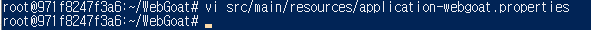 $ vi src/main/resources/application-webgoat.properties