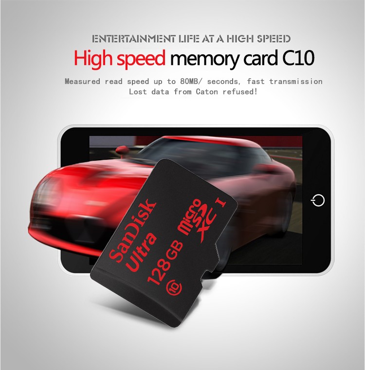  SanDisk 마이크로 sd 128 기가바이트 64 기가바이트 32 기가바이트 16 기가바이트 98 메가바이트/초 TF usb 플래시 메모리 카드 microsd 8 기가바이트/48 메가바이트/초 class10