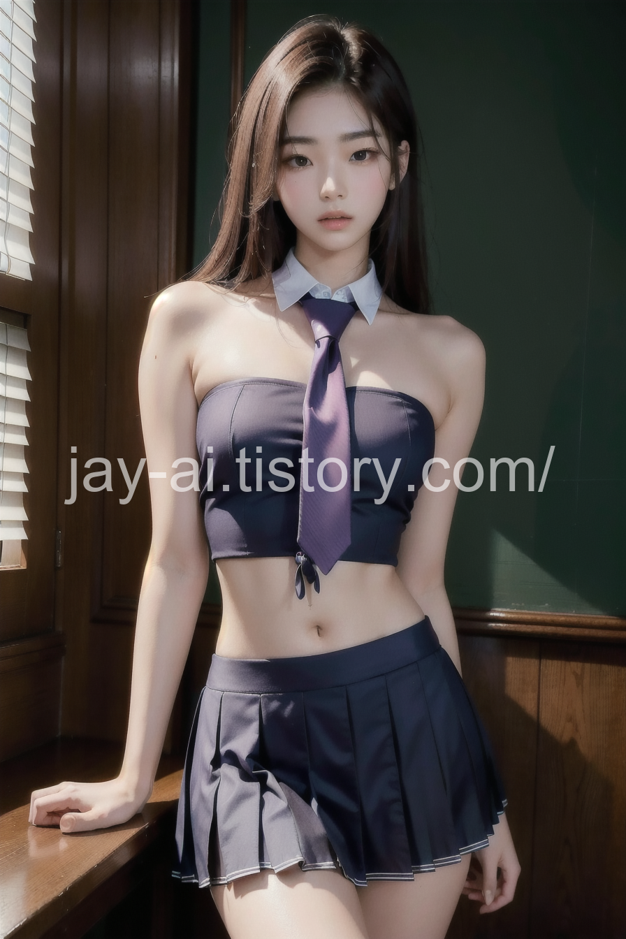  [AI lookbook] 넥타이 교복 오피스룩 여자친구  / Tie School Uniform Office Wear Girlfriend / ネクタイ 制服 オフィスルック ガールフレンド