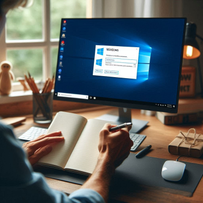 윈도우 팝업 메시지를 보는 사용자