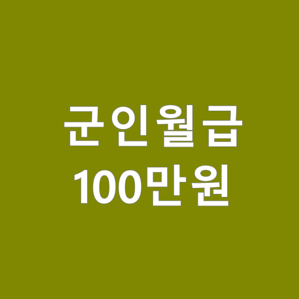  2025년 군인월급 100만원  그리고 바뀌는 것