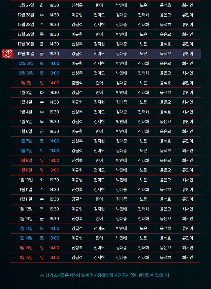 뮤지컬 스위니토드 출연진