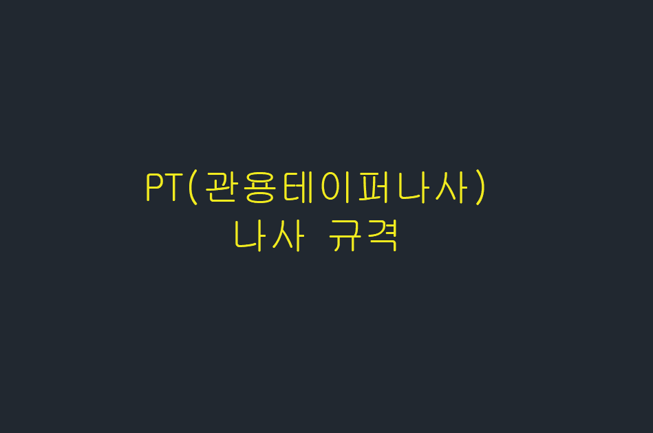  PT(관용테이퍼나사) 나사 규격