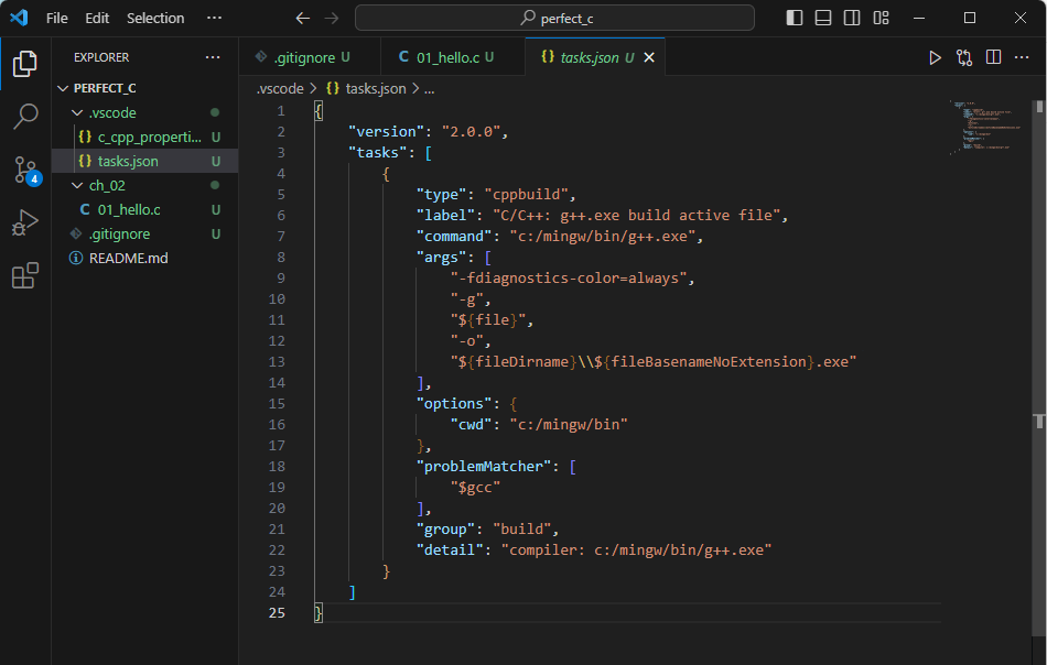 tasks.json 파일 생성