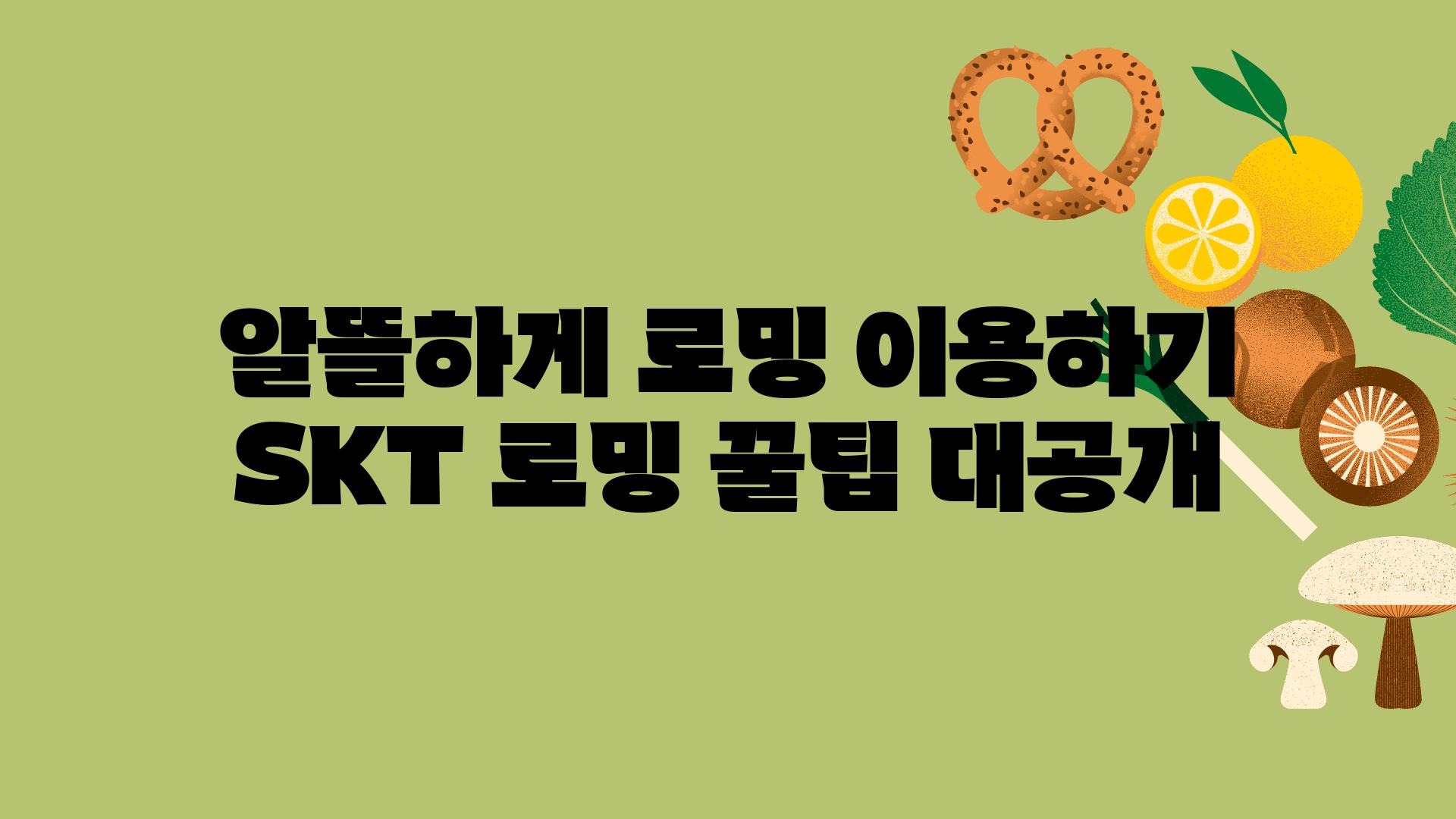 알뜰하게 로밍 이용하기 SKT 로밍 꿀팁 대공개