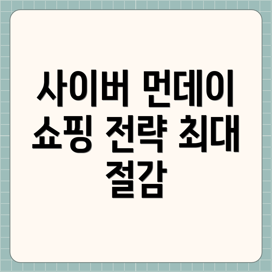 사이버 먼데이 쇼핑 전략