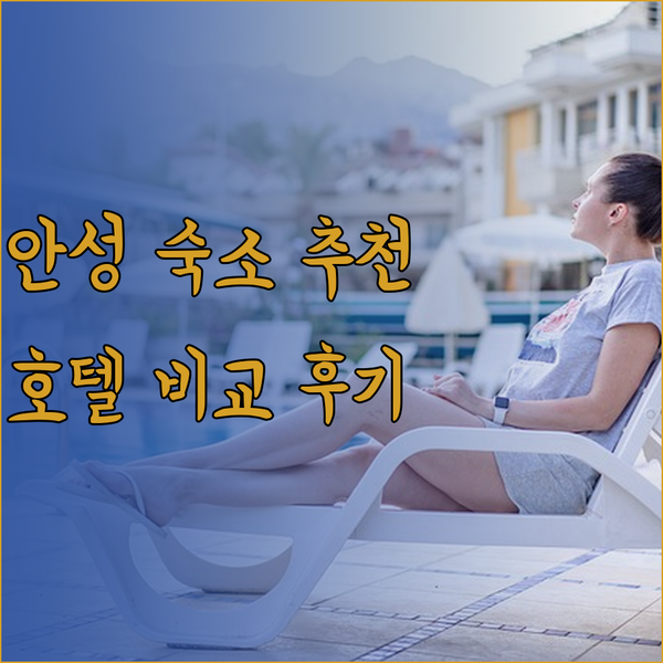안성 여행 숙소 고민 끝! 세 호텔 