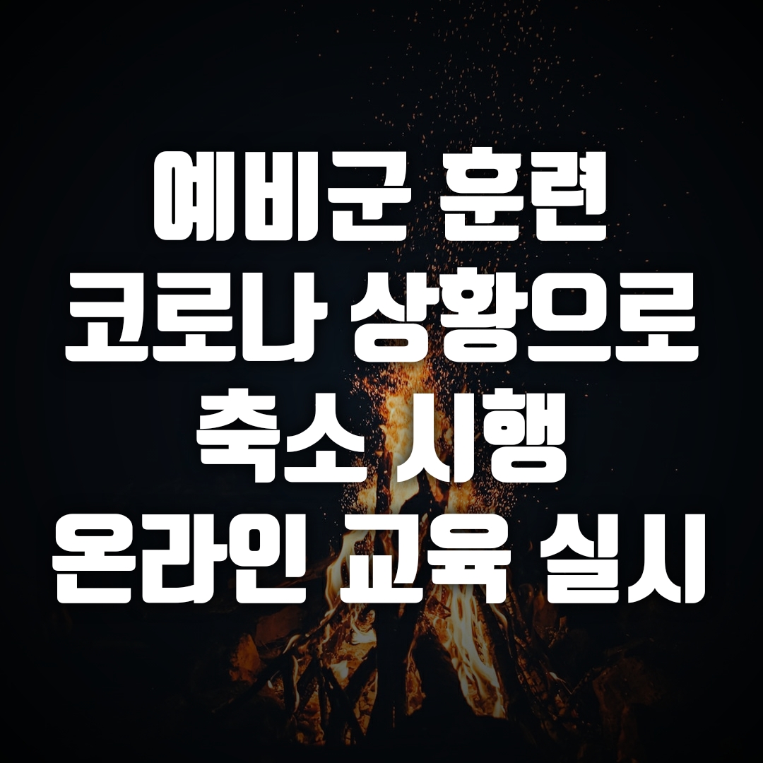  예비군 코로나 상황으로 단축 훈련, 원격교육 실시