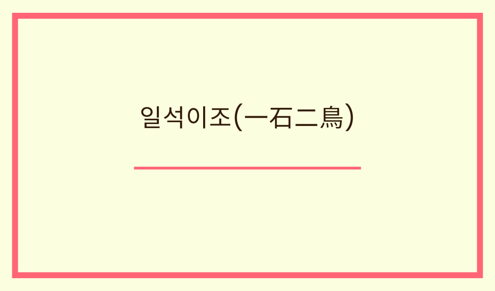 일석이조