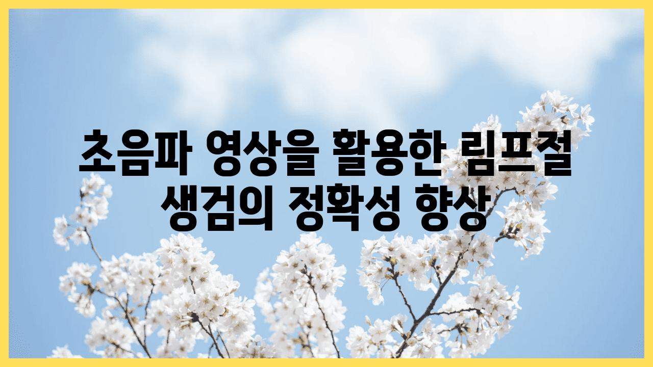 초음파 영상을 활용한 림프절 생검의 정확성 향상