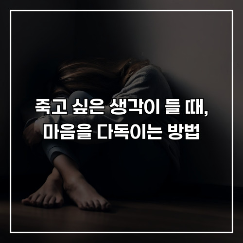 죽고 싶은 생각이 들 때, 마음을 다독이는 방법과 작은 위로