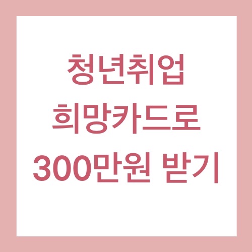  2021년 대전 청년취업 희망카드 신청 방법 300만원 지원