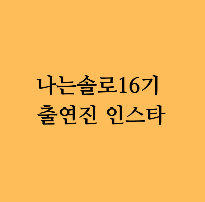 나는솔로 나는솔로16기 나는솔로인스타 나는솔로16기인스타