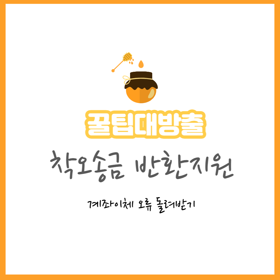  착오송금(계좌이체 실수,오류) 돌려받는 방법