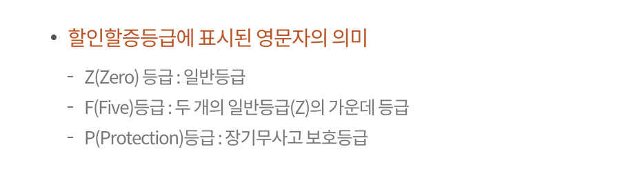할인할증등급 영어