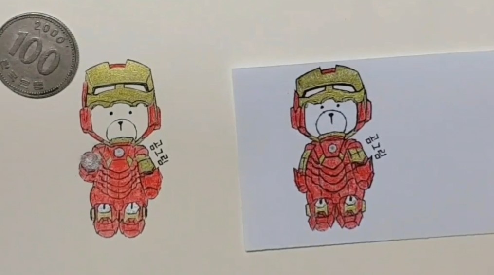 아이언맨 슈트 입은 곰그림, 아이언곰 그리기 / How to draw Iron man, Iron teddy drawing step by step