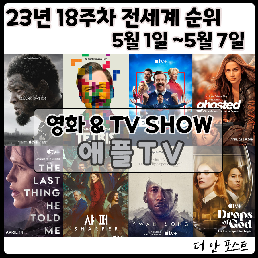  [애플티비] 23년 18주 영화&드라마 전세계 순위 5월 1일 ~ 5월 7일