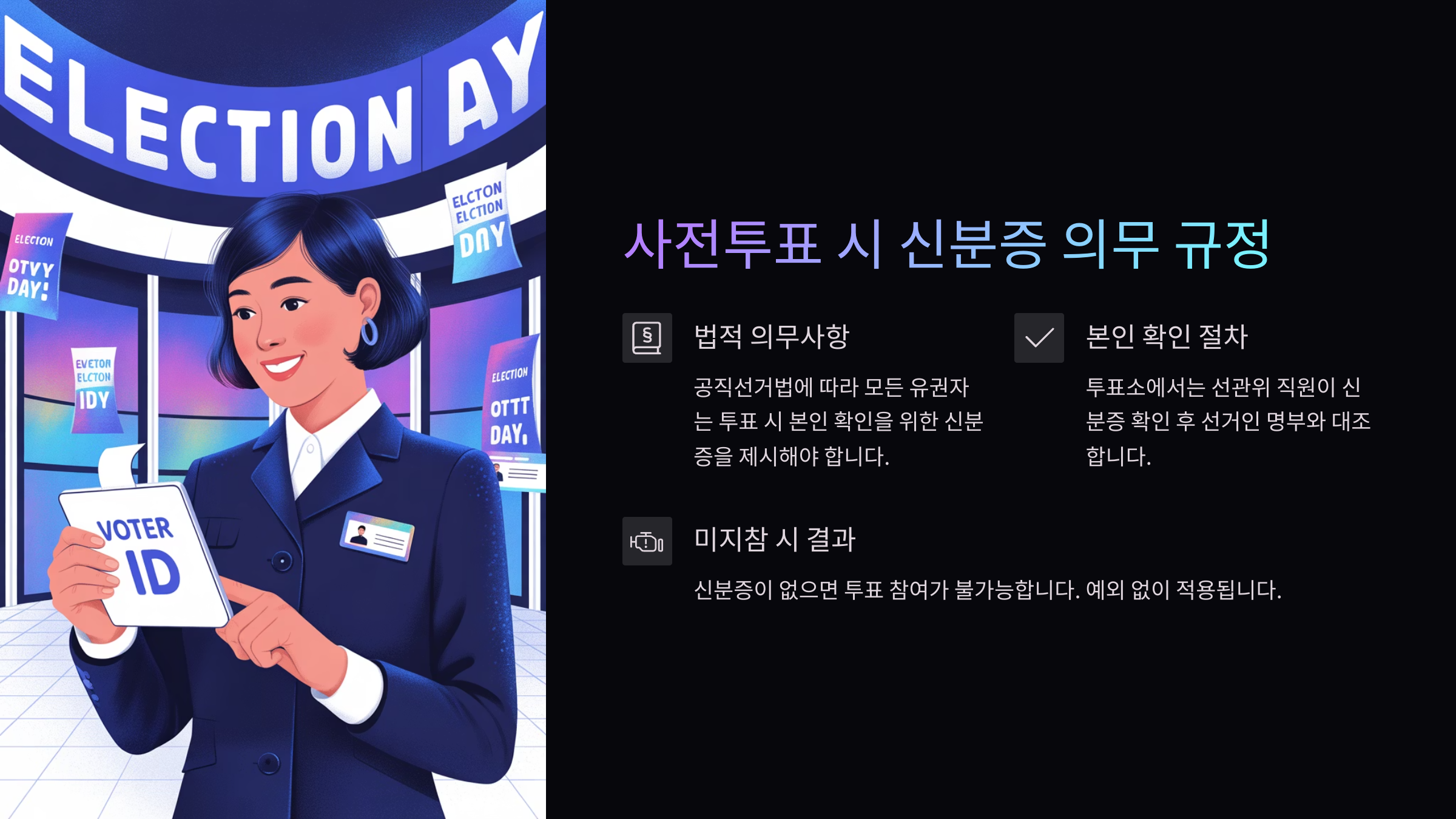 📘 사전투표 시 신분증 의무 규정